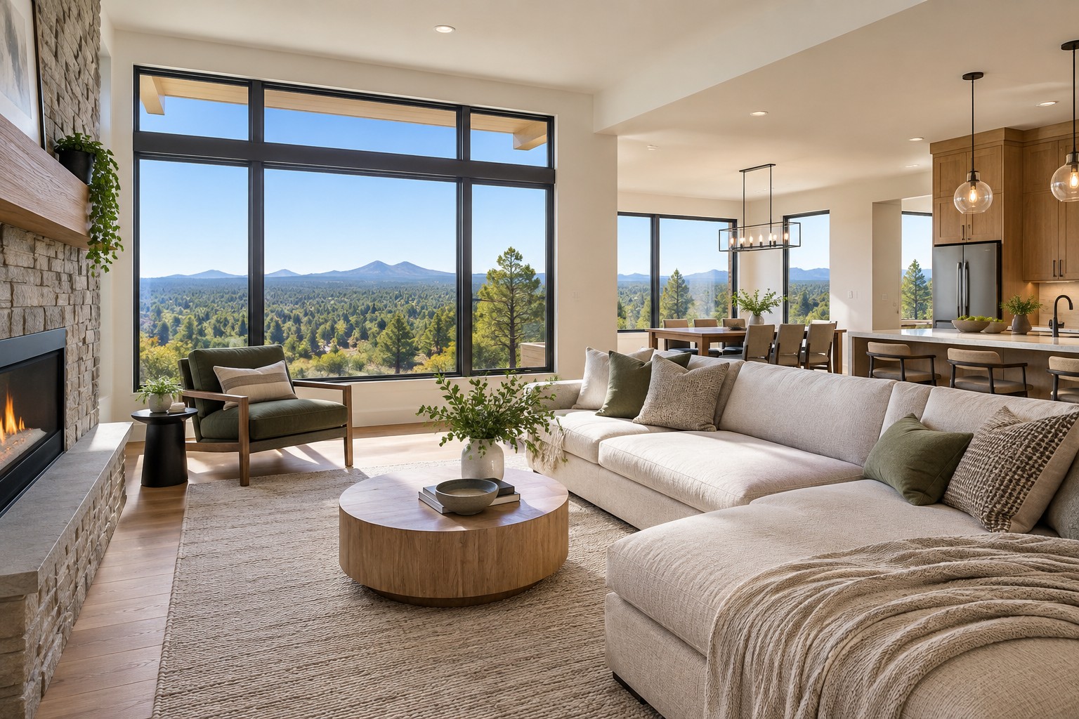 A bright Bend Oregon home interior, illustrative